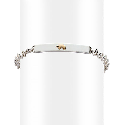 Two Tone Thin ID Band Bracelet