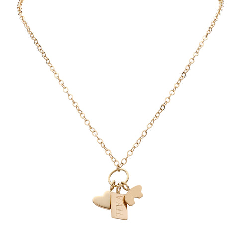 Yellow Gold Open Bottom Baby Bear Necklace