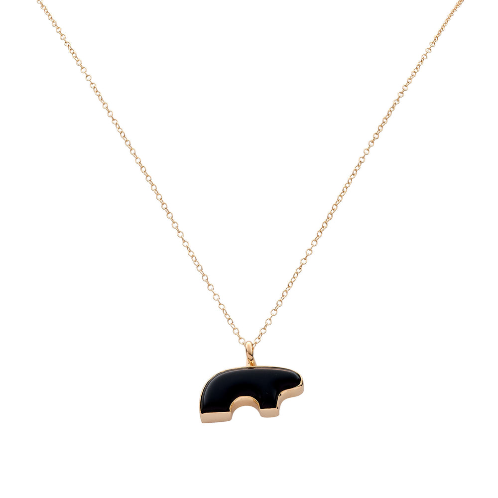 14ky Onyx Stone Mama Bear Necklace – The Golden Bear
