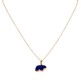 14k yellow gold lapis baby bear necklace