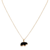 14k yellow gold onyx baby bear necklace