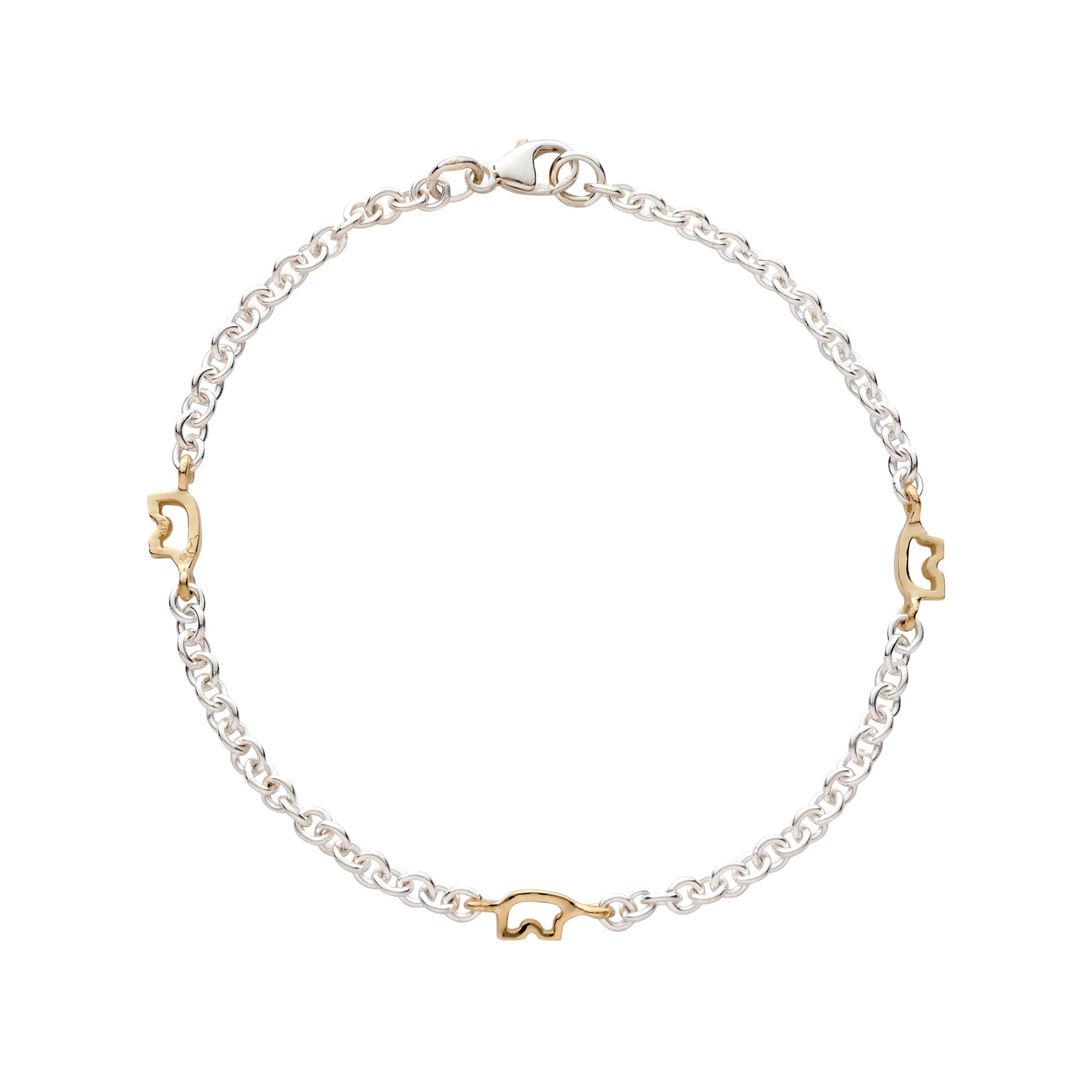 Dainty Two Tone Silo Bear Bracelet – The Golden Bear