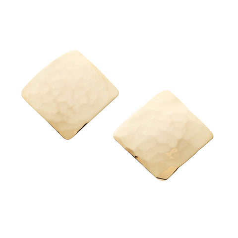 14k yellow gold hammered gold stud earrings