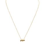 14k yellow Gold necklace with a small buffalo pendant on a white background