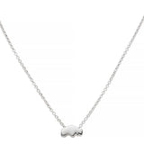 Silver necklace with a small buffalo pendant on a white background
