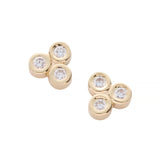 14ky petite diamond cluster studs