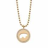 14y gold diamond rim pendant
