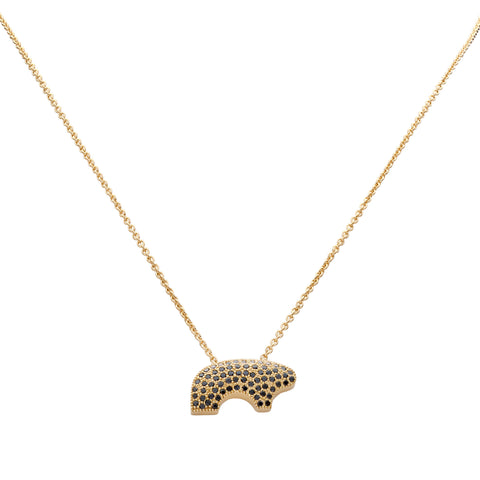 Black Pave Mama Bear Necklace VARIANTS