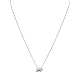 14k white gold petite eternity bear necklace