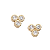 14k yellow gold Large Diamond Cluster Studs