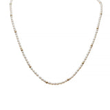 Long Rice pearl and gold bead necklace