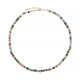 Mixed Gemstone Heishi Bead Necklace
