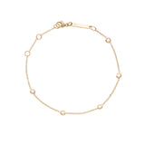 14k yellow gold five diamond bracelet
