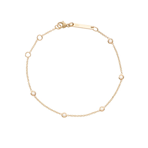 14k yellow gold five diamond bracelet
