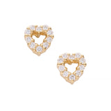 Diamond Heart Stud Earrings