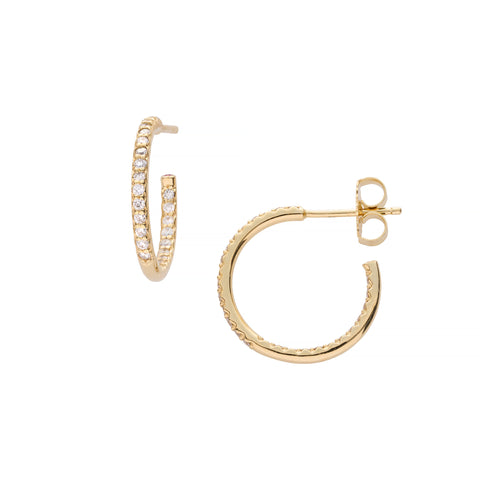 Pave hoop earrings