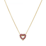 Reversible Ruby Heart Necklace