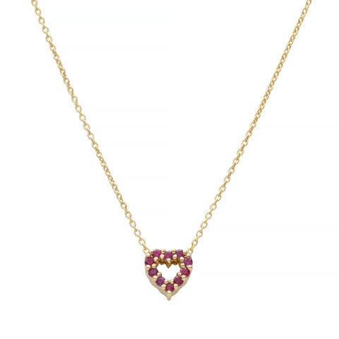Reversible Ruby Heart Necklace