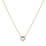 Reversible Ruby Heart Necklace showing the diamond side