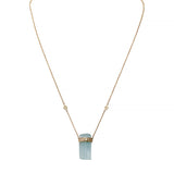 Aquamarine Crystal and Diamond Necklace