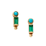 Emerald and Turquoise Studs