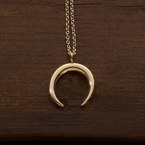 14ky large horn necklace
