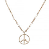 14ky Gold Peace Sign Necklace