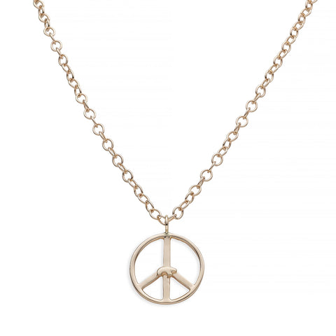 14ky Gold Peace Sign Necklace
