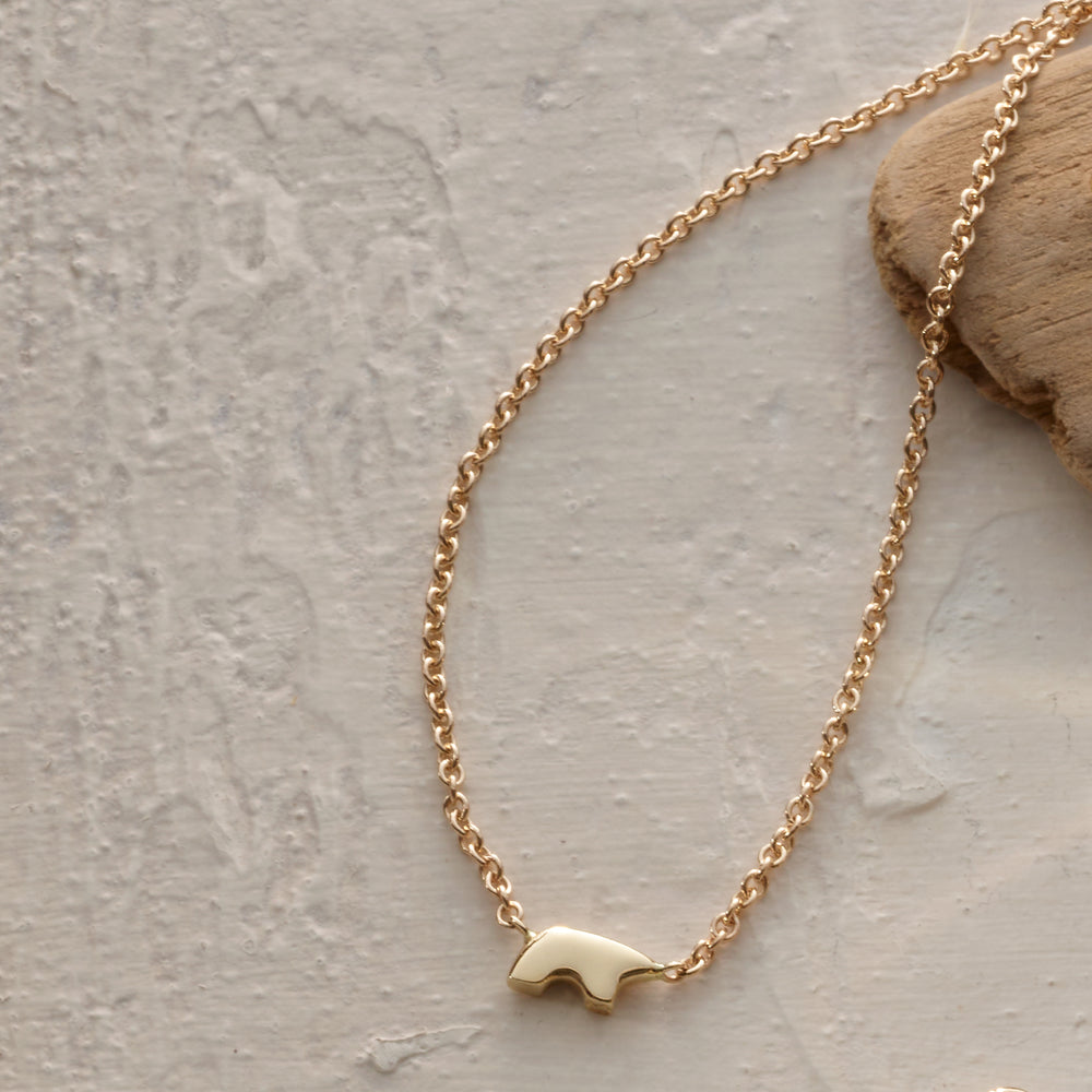 The golden sale bear necklace