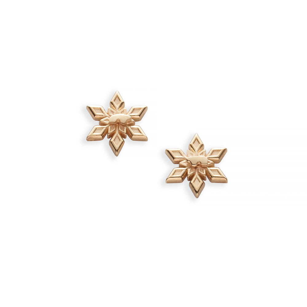 Plaqué Or Bling Jewelry Hiver Flocon Neige CZ Stud Earrings Sterling Silver 925 - Foto 6
