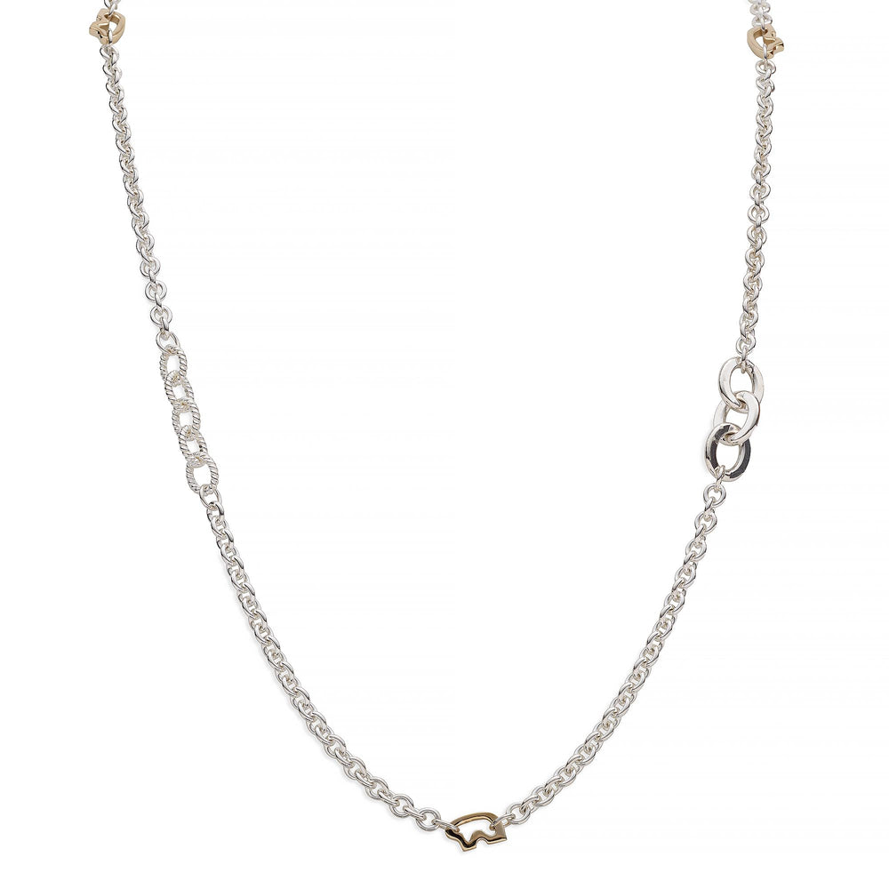 Ladies' 2.0mm Singapore Chain Necklace in 14K Two-Tone Gold - 18
