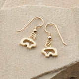 14ky Gold Silhouette Bear Earrings