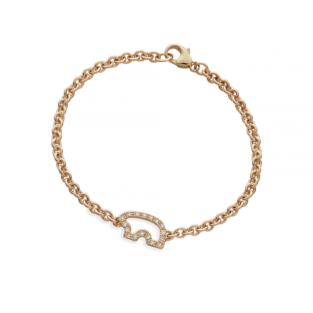 Gold Oval Chain with Gold Pave Diamond Lobster Clasp. Can be worn