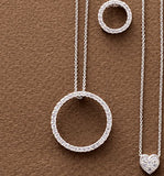 Medium Circle of Life Necklace-White Gold