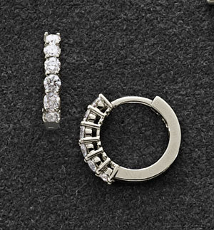 18k White Gold Diamond Hoops by Roberto Coin - Main Image