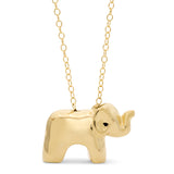 14k Yellow Gold Mama Elephant Necklace
