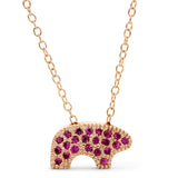 Rose Gold Pave Baby Bear Necklace
