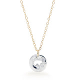 Silver Nugget Disc Necklace