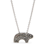 18k Black Pave Mama Bear Necklace