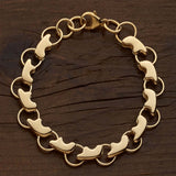 14k Yellow Gold Bear Link Bracelet