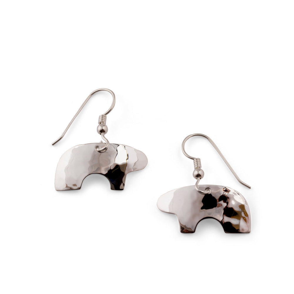 Sterling Silver Hammered Bear Earrings – The Golden Bear