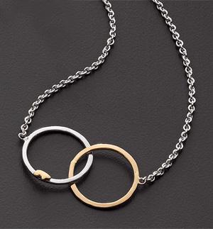 Cubic Zirconia Two Tone Circle Necklace – Barnes Jewellers