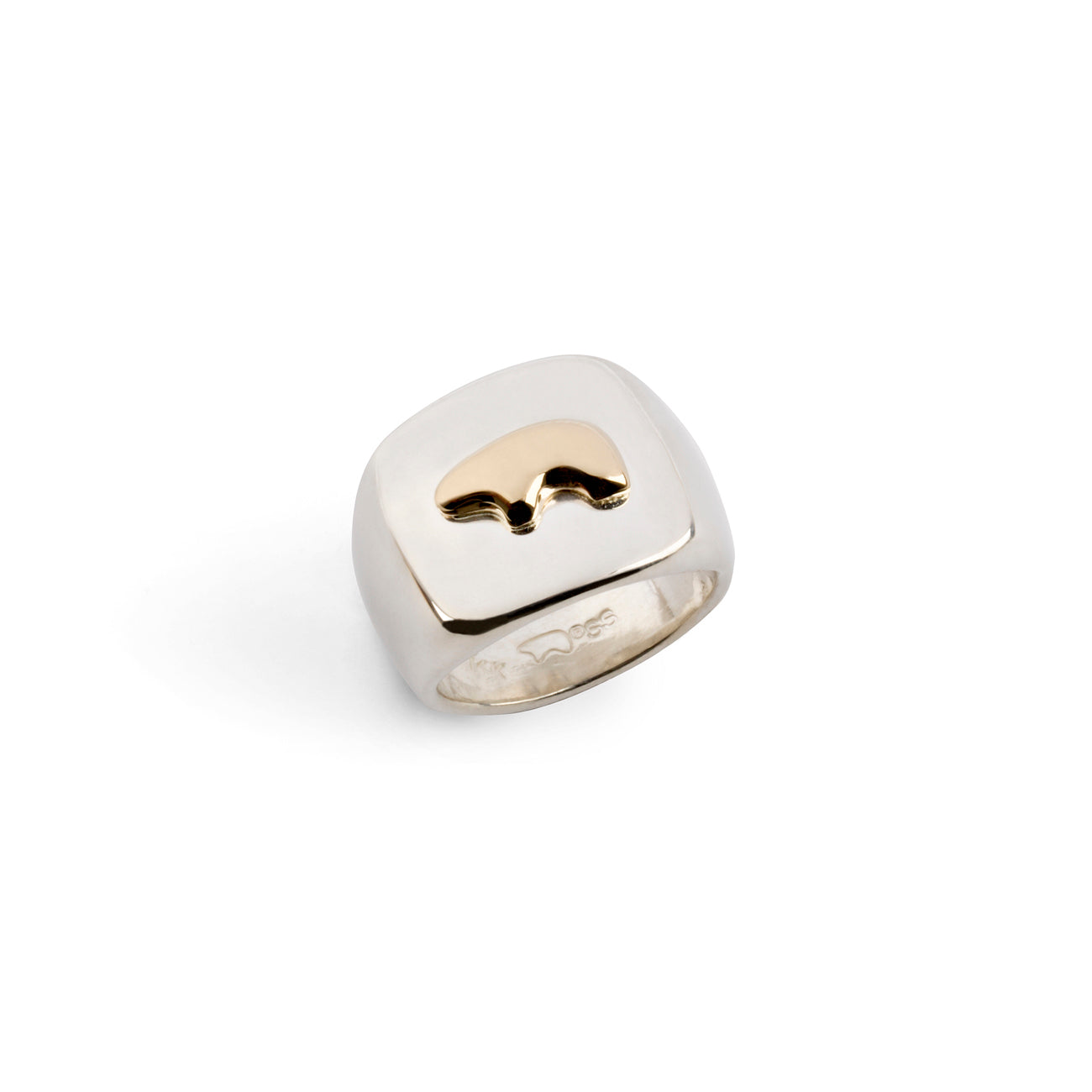 Two Tone Square Ring – The Golden Bear