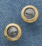 Golden Bear Coin Earrings