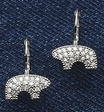 14kw Pave Bear Leverback Earrings