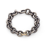 Single Gold Link Oxidized Bracelet