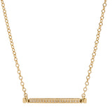 14ky Pave Bar Pendant