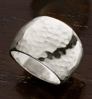 Sterling Silver Hammered Dome Ring – The Golden Bear