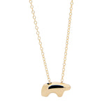 Yellow Gold Open Bottom Baby Bear Necklace