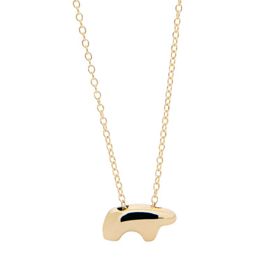 Yellow Gold Love Bear Pendant Necklace